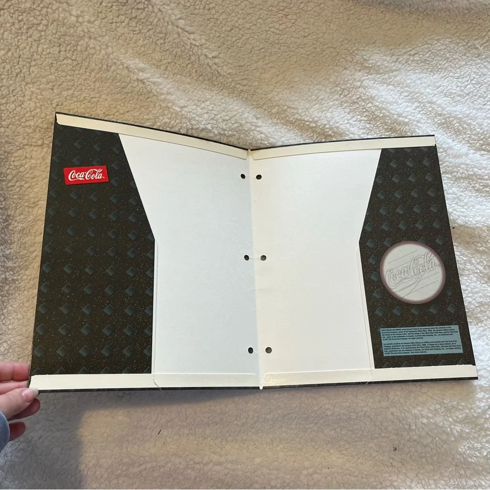 VTG Stuart Hall Coca-Cola Polar Bear Baseball 2 Pocket Folder 90s Office School